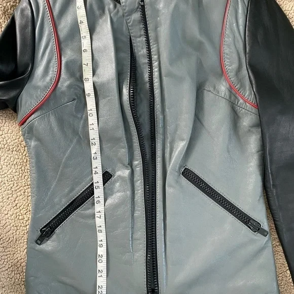 Vintage AMF HARLEY-DAVIDSON 70 Unisex LEATHER 2 tone color Moto BIKER JACKET, 36